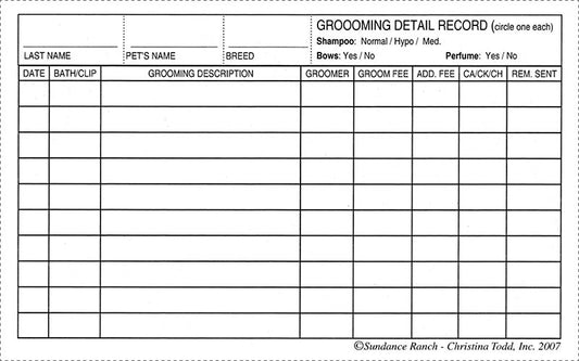 Grooming Detail Card